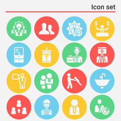 16 pack of founder  filled web icons set