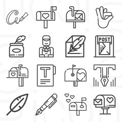 16 pack of natives  lineal web icons set