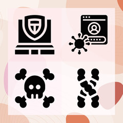 Simple set of microscopic related filled icons