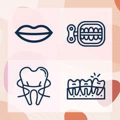 Simple set of jaws related lineal icons