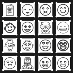 16 pack of glad  lineal web icons set