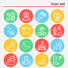 Fototapeta premium 16 pack of yards lineal web icons set