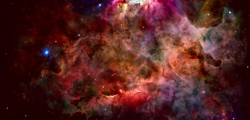 Nebula and galaxy. Deep space. Elements of this image furnished by NASA