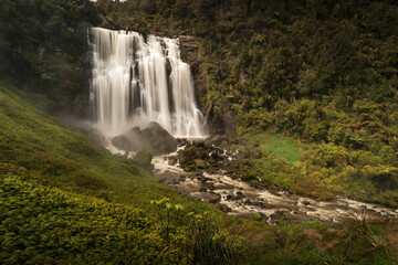 Fototapeta premium Scenic view of Marokopa falls located in Waikato Region, New Zealand