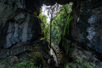Natural caves on Mangapohue, Waikato - New Zealand. September 2020