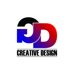 Letter GD simple monogram logo design vector