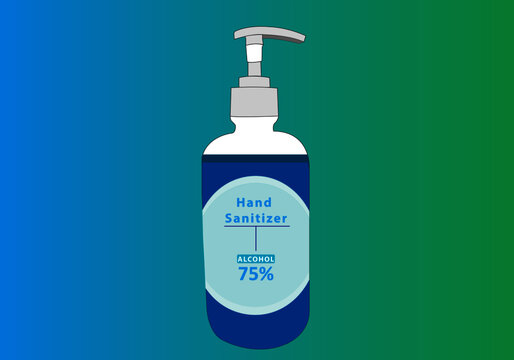 hand sanitizer with blue filling