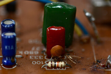 Close up of an electronic circuit