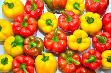 red yellow and green peppers