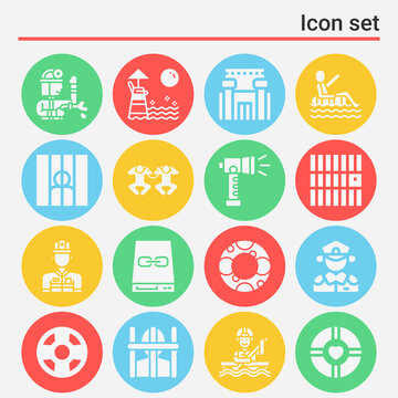 16 pack of freed  filled web icons set