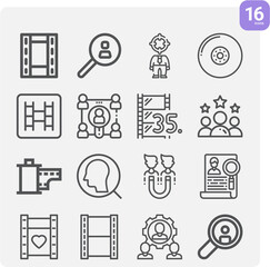 Simple set of stereotypes related lineal icons.