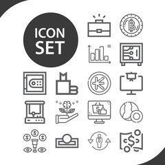 Simple set of fortune related lineal icons.