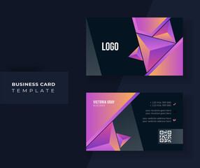 Abstract Shape Business card template.Gradient Color.