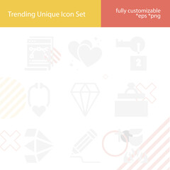 Simple set of treasure related filled icons.