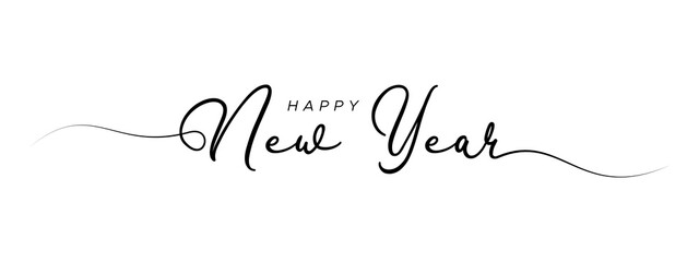 happy new year. letter calligraphy banner