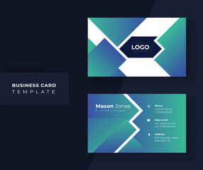 Unique shape business card Design with gradient
