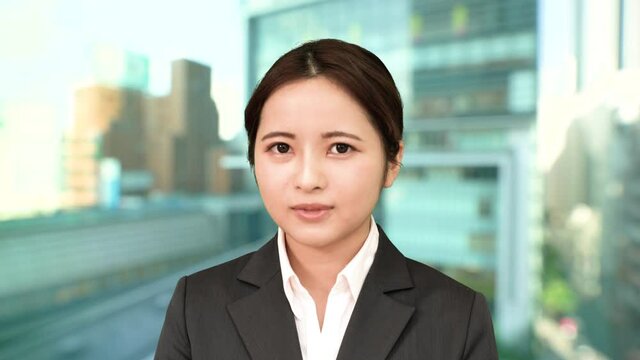 テレワーク　TV会議　イメージ　話し手中心　画面用