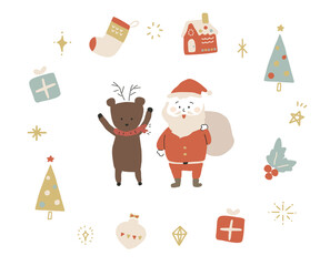 サンタとトナカイ