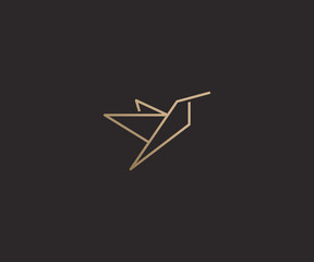 Abstract luxury bird logo design template