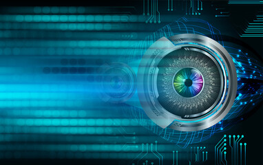 eye cyber circuit future technology concept background