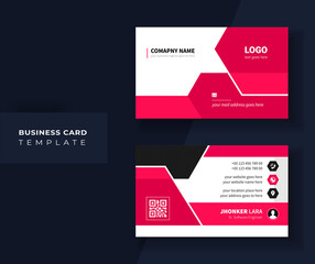 Modern red and black business card design