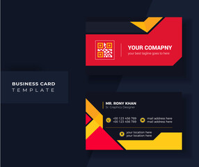  Yellow Colorful creative business card design.