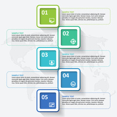 Abstract 3D Paper Infographics. Business template .Vector illustration