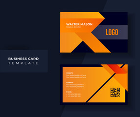 Unique business card Design. With Gradient orang color