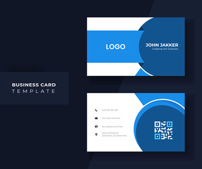Blue elegant corporate business card template