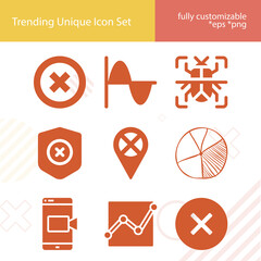 Simple set of probability related filled icons.