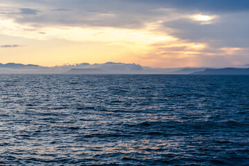 Fototapeta premium Vladivostok seaside view on the islands and the beautiful eveningsky