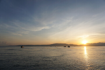 View from Ketapang Harbour Banyuwangi East Java Indonesia.