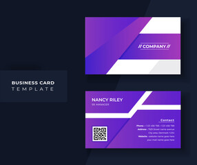 Purple background gradient business card template.