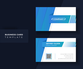 Flat abstract colorful background shape business card template
