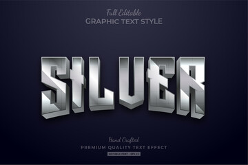 Obraz premium Silver Glow Editable Text Style Effect Premium