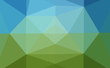 Light Blue, Green vector shining triangular template.