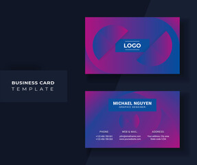 Abstract Gradient Color Business Card Design.