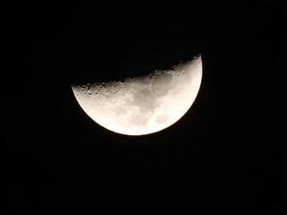 Half moon in the night