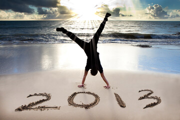 happy new year 2013 on the beach 