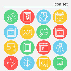 16 pack of picture taking  lineal web icons set