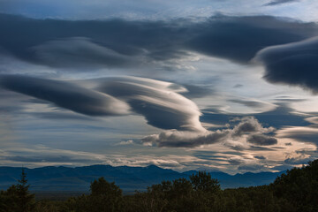 Kamchatka, lenticular clouds in the South Koryak region