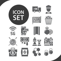 Simple set of base related filled icons.