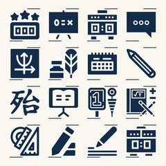 Simple set of sat related filled icons.