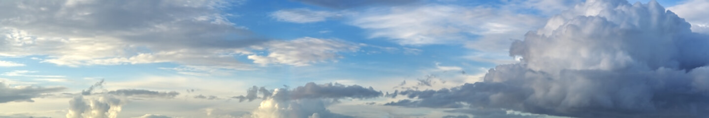 Nice blue sky with sun beam with cloudy