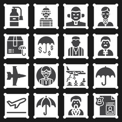 16 pack of hood  filled web icons set