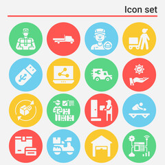 16 pack of effort  filled web icons set