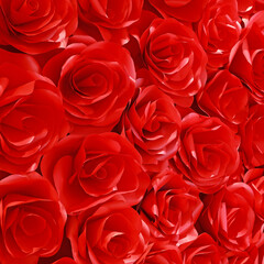 Beautiful red roses background and flowers wall