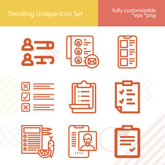 Simple set of identify related lineal icons.