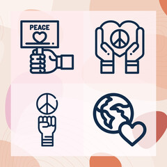 Simple set of treaties related lineal icons