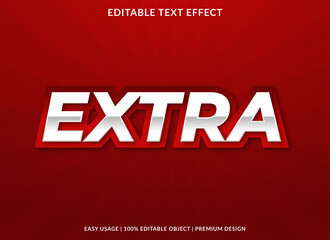 extra text effect template with bold and 3d style use for business logo and brand